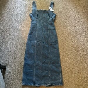 Abercrombie and Fitch denim column midi dress